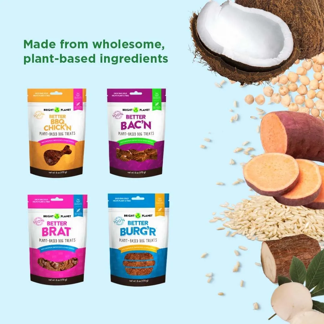 | Plant-Based Vegan Dog Treats - 6oz | Sustainable Natural Clean Label | Low-Calorie Soft Veggie Dog Treats | Made in USA