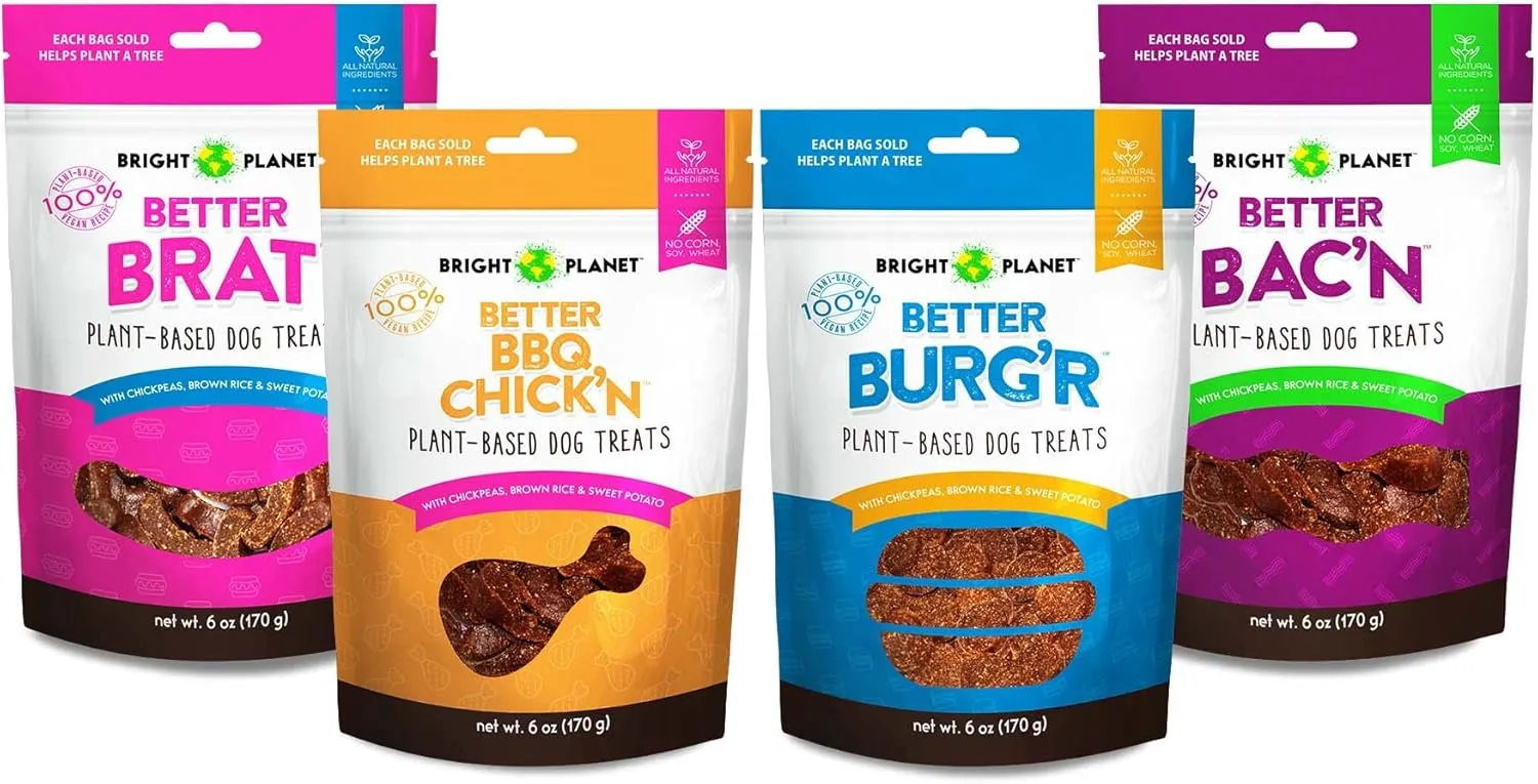 | Plant-Based Vegan Dog Treats - 6oz | Sustainable Natural Clean Label | Low-Calorie Soft Veggie Dog Treats | Made in USA
