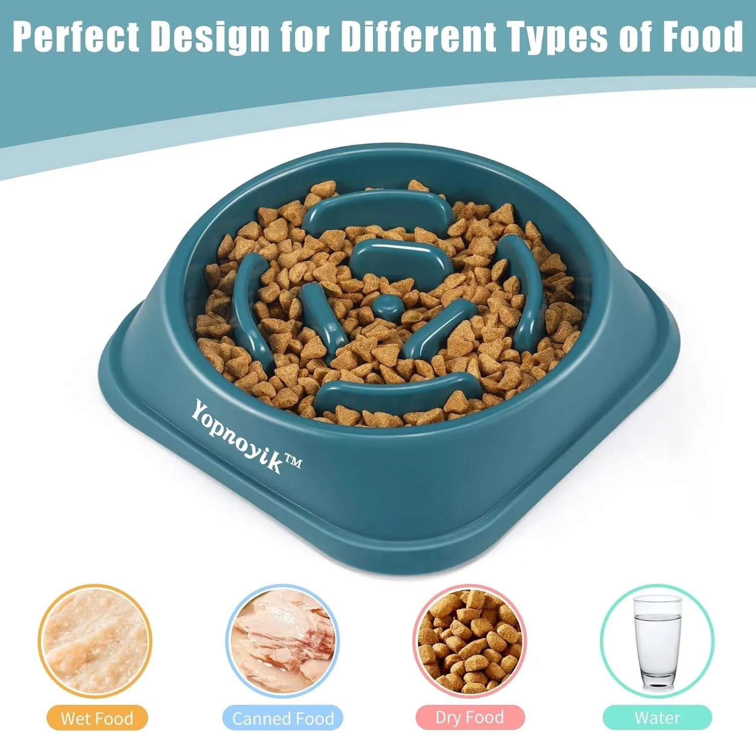 2 Pack Slow Feeder Dog Bowls for Healthy Eating, Non-Slip and Anti-Choking Design, Reduces Bloating & Overeating for Small & Medium Dogs and Cats, Easy to Clean