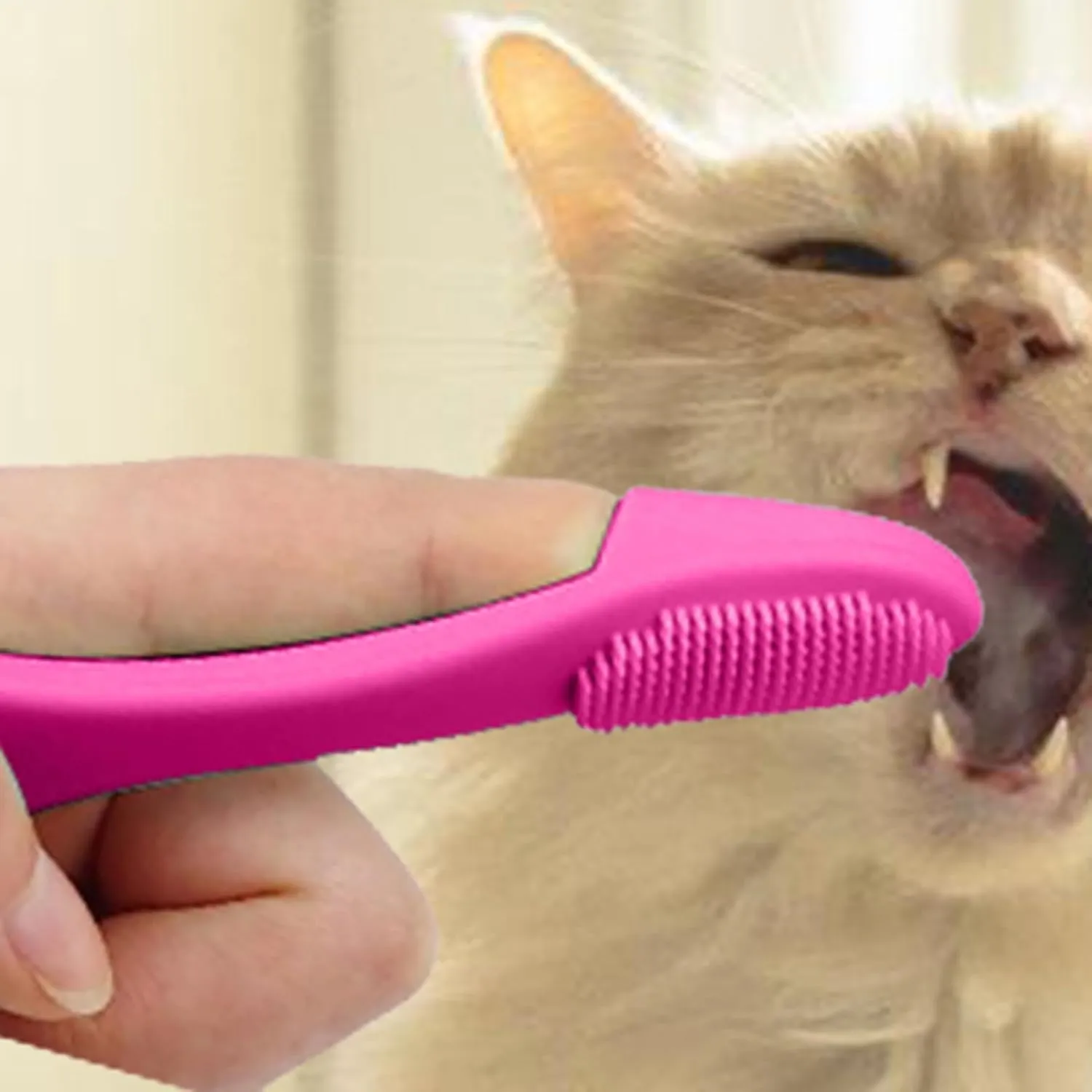 2 Pieces Cat Chin Scrubber, Silicone Scrubber for Cats Chin Cleaner, Cat Finger Toothbrush, Finger Brush Silicone Pet Toothbrush, Finger Brushes Suitable for Puppies and Cats