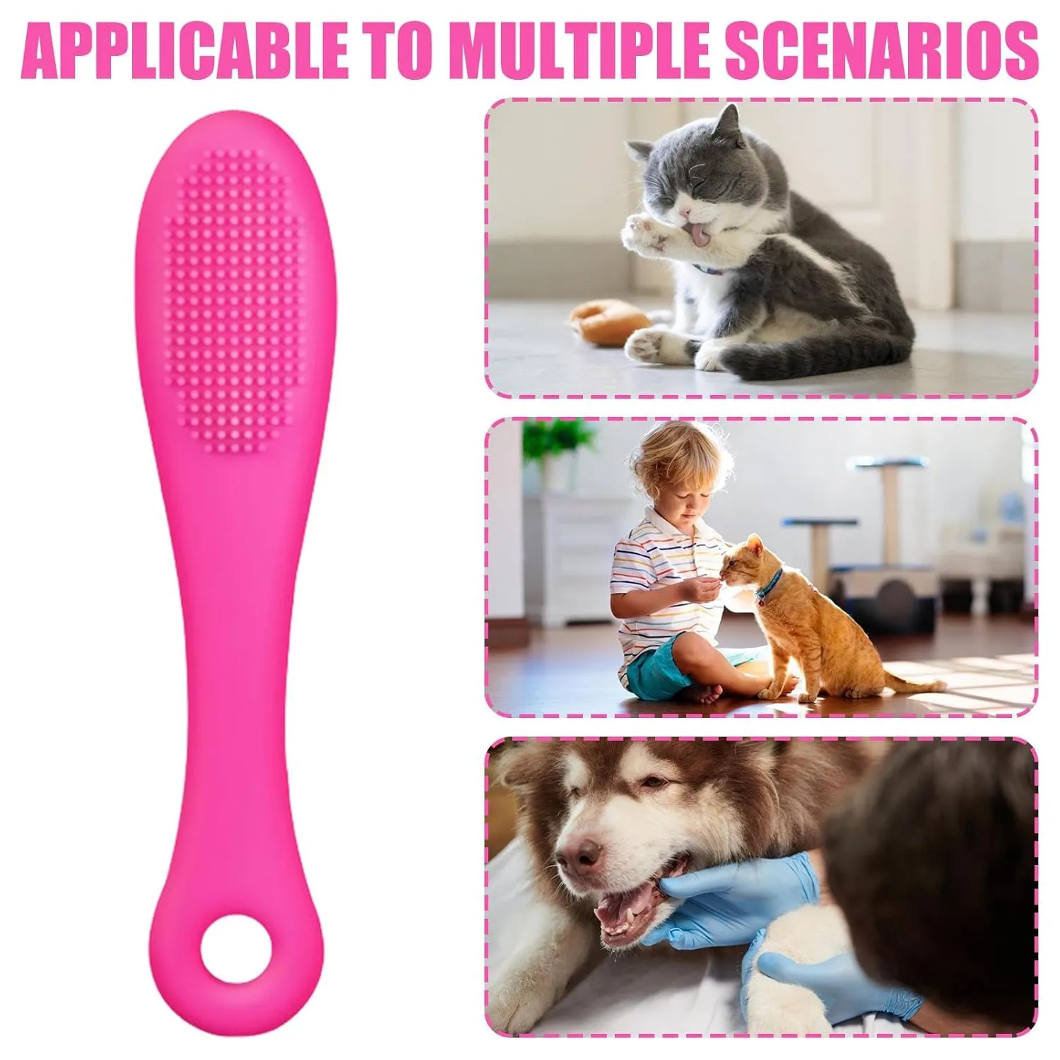 2 Pieces Cat Chin Scrubber, Silicone Scrubber for Cats Chin Cleaner, Cat Finger Toothbrush, Finger Brush Silicone Pet Toothbrush, Finger Brushes Suitable for Puppies and Cats