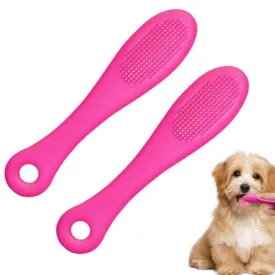 2 Pieces Cat Chin Scrubber, Silicone Scrubber for Cats Chin Cleaner, Cat Finger Toothbrush, Finger Brush Silicone Pet Toothbrush, Finger Brushes Suitable for Puppies and Cats