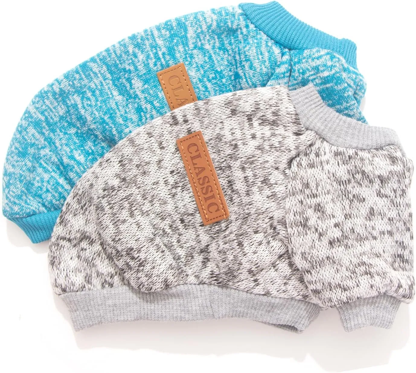 2 Pieces Dog Sweaters for Small Dogs Fall Clothes Male Winter Fleece Puppy Sweater Warm Thick Outfit Pet Small Dog Sweater for Boy Girl Yorkie Chihuahua,XS