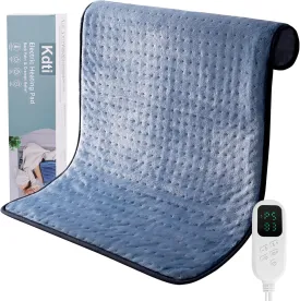 24"32" Electric Heating Pad for Back, Neck & Shoulder Pain Relief - 6 Heat Levels, 4 Timer Modes, Moist/Dry Heat, Auto Shut Off, Machine Washable, Ultra-Plush Flannel
