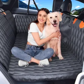 3-in-1 Convertible PU Leather Dog Car Seat Extender & Booster Seat  400lb Capacity, Waterproof, Hard Bottom, Scratch-Proof Hammock for Cars & SUVs-L