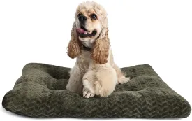 36inch Dog Crate Bed for Medium Large Dogs Washable Ultra Soft and Fluffy Kennel Pad with Anti-Slip Pet Pillow Cushion Sleeping Up to 70 lbs Pets,36x24 Olive Green