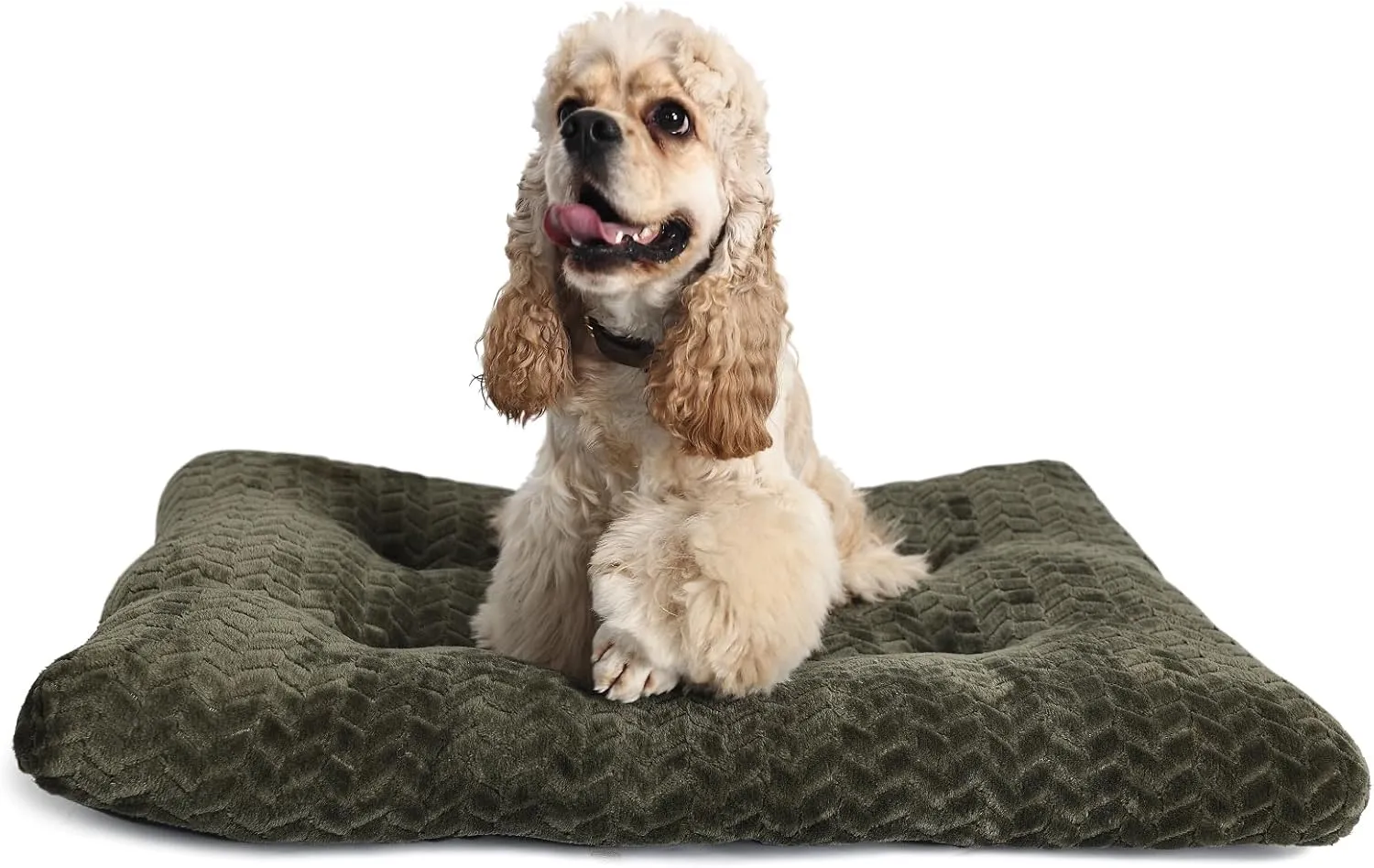 36inch Dog Crate Bed for Medium Large Dogs Washable Ultra Soft and Fluffy Kennel Pad with Anti-Slip Pet Pillow Cushion Sleeping Up to 70 lbs Pets,36x24 Olive Green