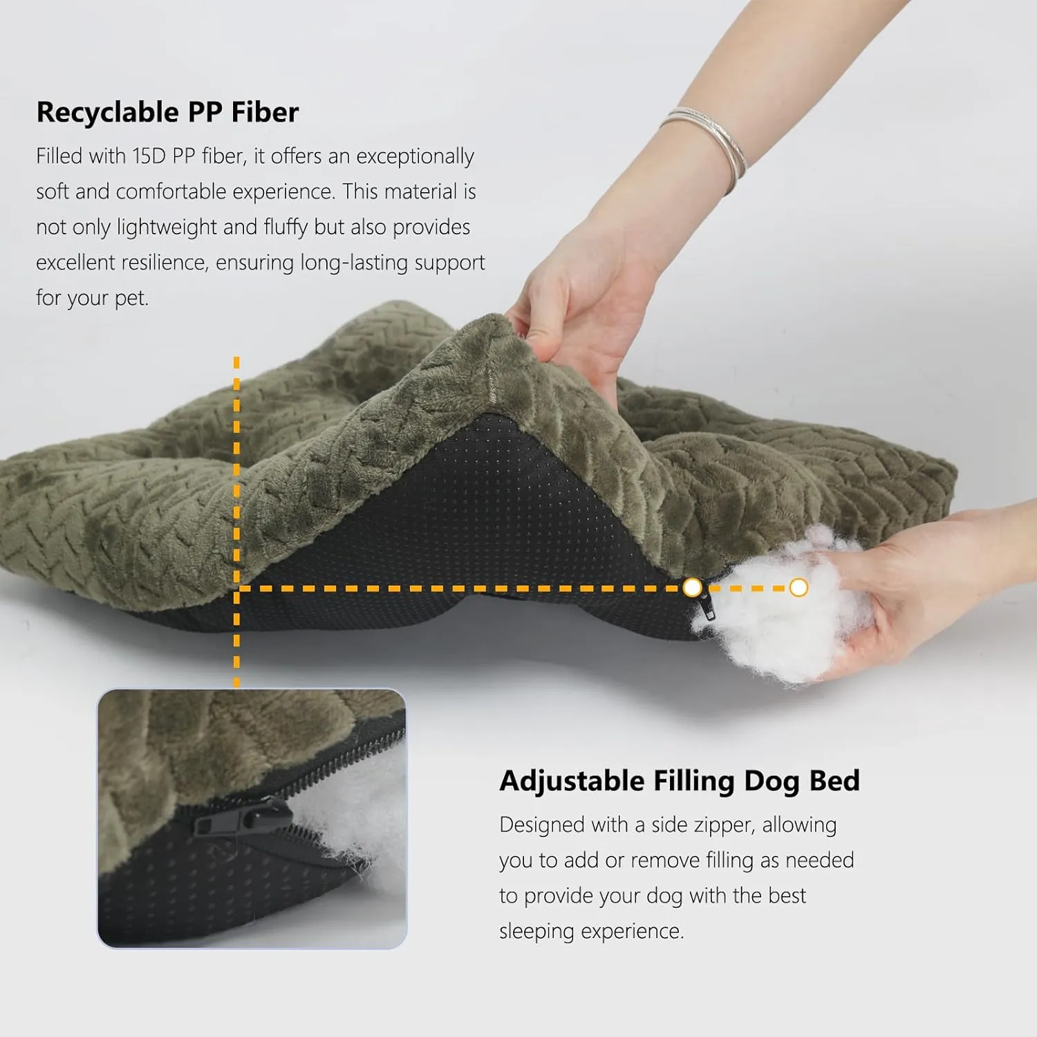 36inch Dog Crate Bed for Medium Large Dogs Washable Ultra Soft and Fluffy Kennel Pad with Anti-Slip Pet Pillow Cushion Sleeping Up to 70 lbs Pets,36x24 Olive Green