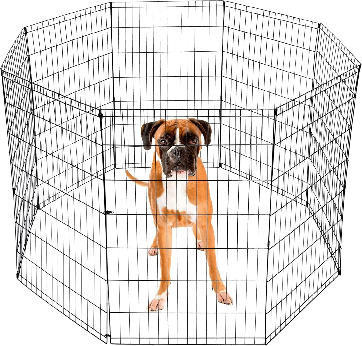 42 Inches Folding Metal Pet Dog Exercise Pen Indoor Outdoor Wire Animal Playpen, 8 Panels