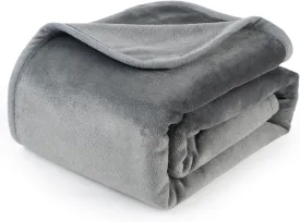 50x60 Inch Dark Gray Pet Blanket for Medium/Large Dogs - Reversible Soft Fluffy Waterproof Flannel Dog Bed Blanket for Crates, Sofas, Car