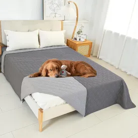 54x82 Inch Waterproof Dog Bed Cover Pet Blanket, Couch Cover for Dogs,Pets,Cats Washable Non-Slip Backing Reversible, Dark Gray/Light