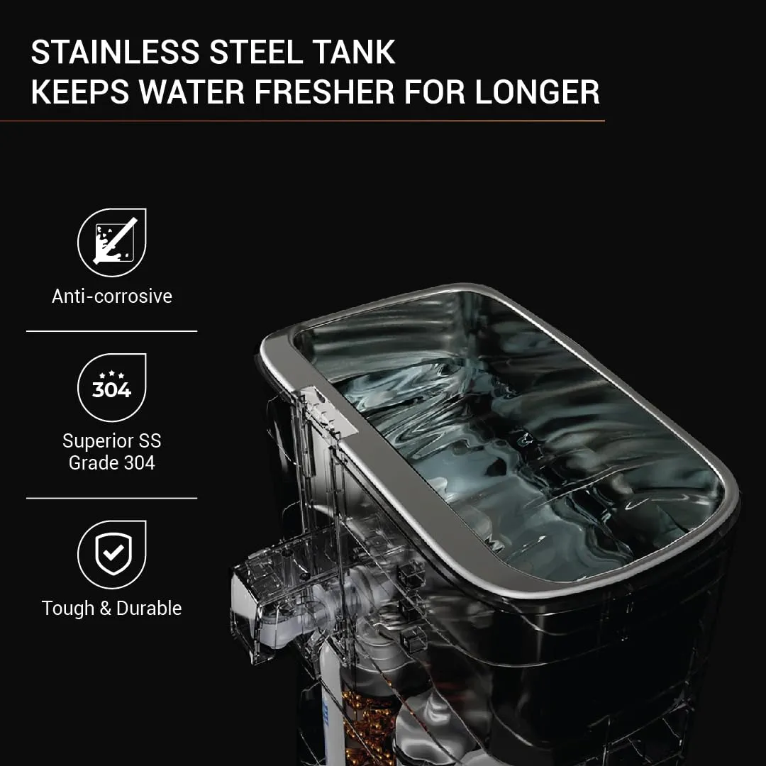 Aquaguard Superio WS RO UV SS Water Purifier with Patented Active Copper Technology & Stainless Steel Tank | Suitable for Borewell/Tanker/Municipal Water | GWPDSPRRS03B00
