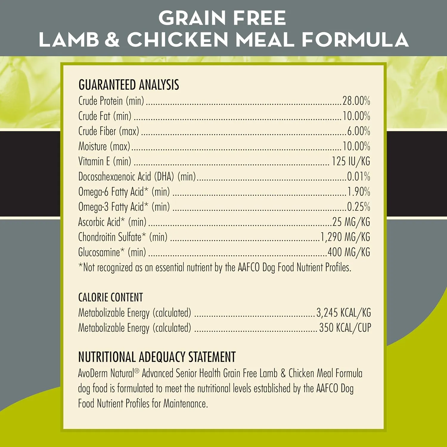 AvoDerm Natural Advanced Senior Health Grain Free Lamb Formula Dry Dog Food 4 lb