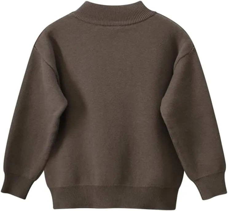 Baby Boys Knit Sweater Round Striped Cotton Cartoon Animal Pullover Sweatshirt