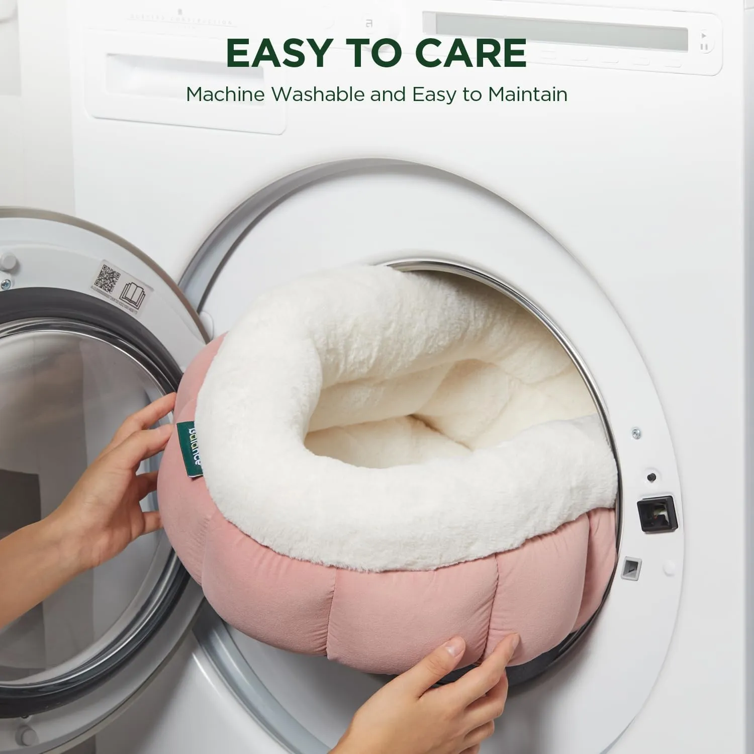 BALANCE Round Cat Beds for Indoor Cats - Donut Dog Beds for Small Dogs, Washable Pet Bed for Puppy and Kitten with Anti-Slip Bottom