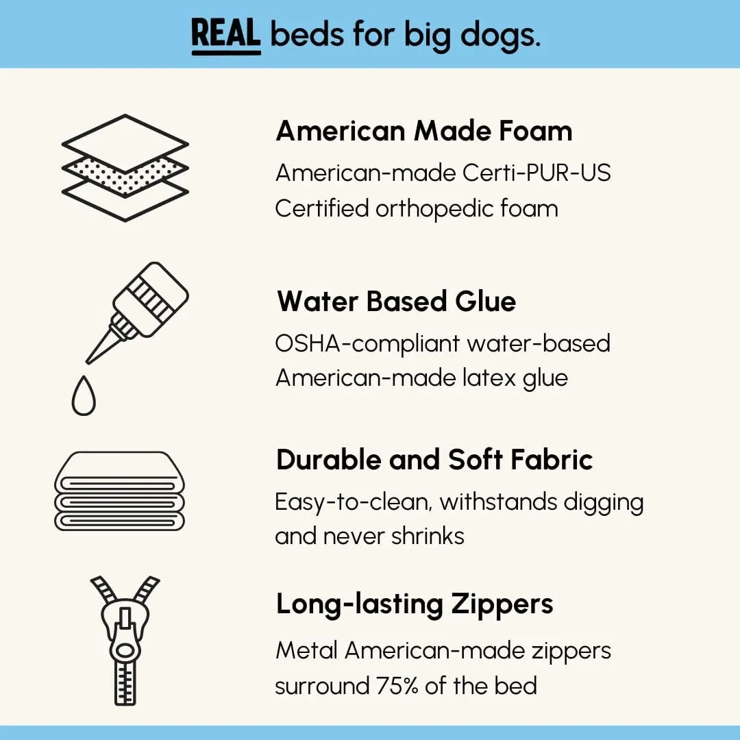 Barker Beds Headrest Extra Large Dog Bed (XL, Chocolate)  7" Thick Soft & Comfortable Orthopedic Cushion  XL Dog Bed  Washable Microsuede Cover  Made in USA