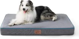 Bedsure Orthopedic Dog Bed for Large Dogs - Memory Foam Pet Mat, 2-Layer Thick Pet Mattress with Removable Washable Cover and Waterproof Lining (36x27x3.5 Inches), Grey