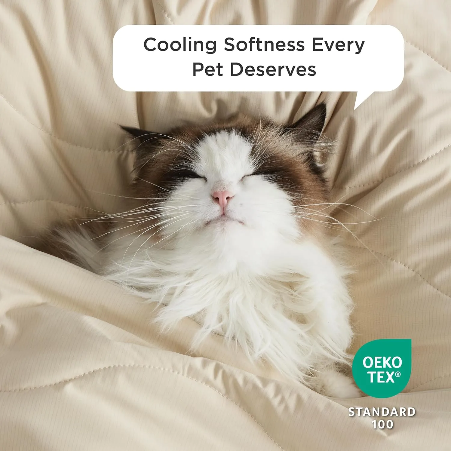 Bedsure Premium Cooling Dog Blankets for Bed - Q-MAX>0.5, Breathable Summer Washable Cold Pet Mat, Soft Durable Self Cooling Dog Mat for Hot Weather, Gentle Cream, 60x80