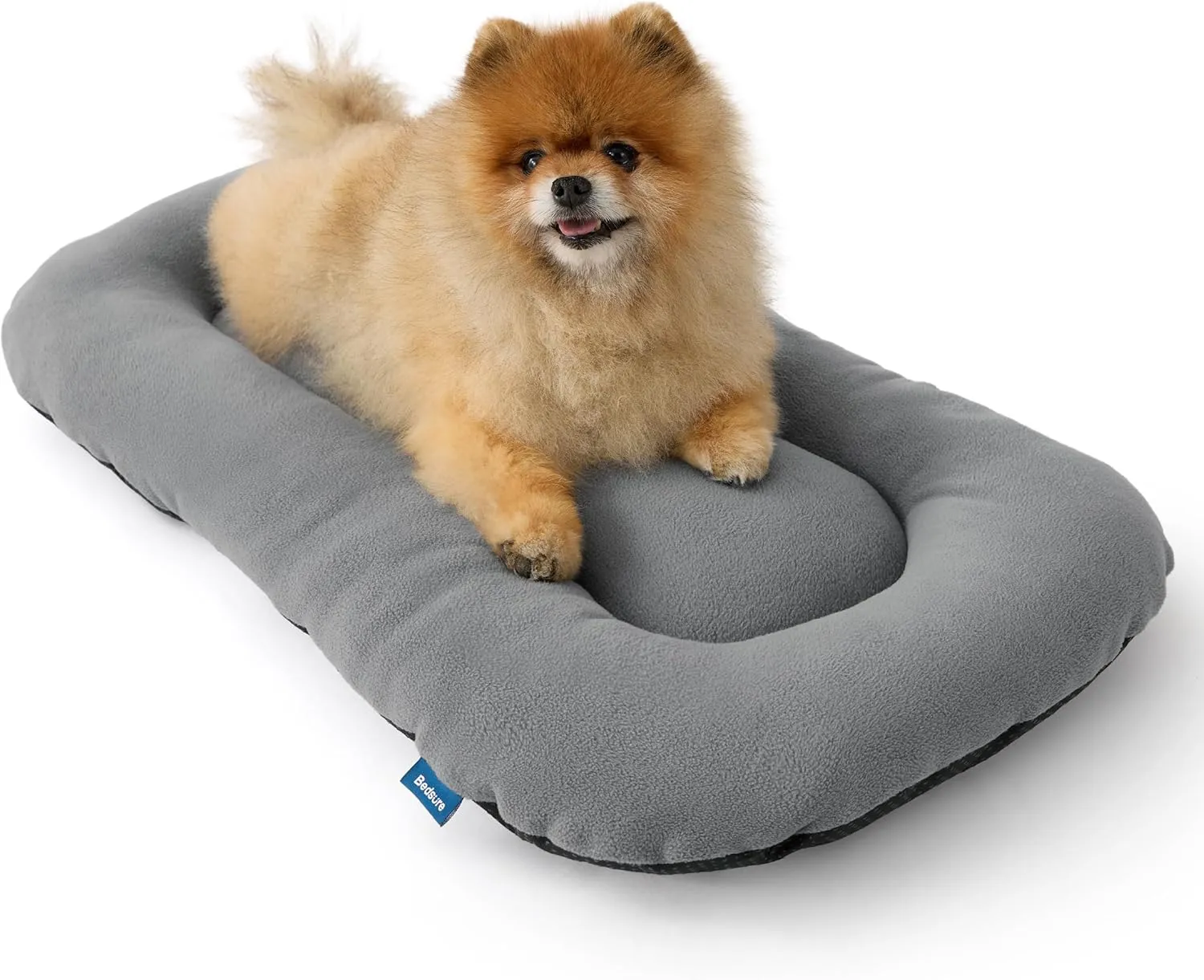 Bedsure Washable Dog Crate Pad for Small Dogs, Flat Puppy Kennel Dog Bed for Crate, Ultra Soft Fleece Pet Sleeping Mat with Non-Slip Bottom, Light Grey 23"x17"