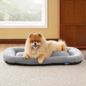 Bedsure Washable Dog Crate Pad for Small Dogs, Flat Puppy Kennel Dog Bed for Crate, Ultra Soft Fleece Pet Sleeping Mat with Non-Slip Bottom, Light Grey 23"x17"