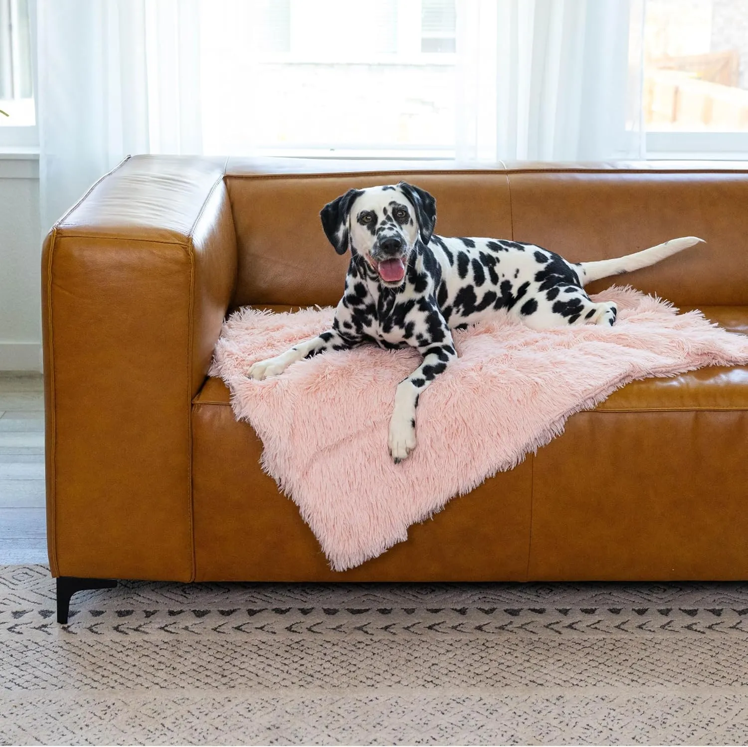 Best Friends by Sheri Calming Shag Dog Blanket  Ultra Soft Faux Fur Pet Throw, Anxiety-Relief, Lightweight Warm Bed Cover for Dogs and Cats, Machine Washable, Cotton Candy Pink, 30" x 40"