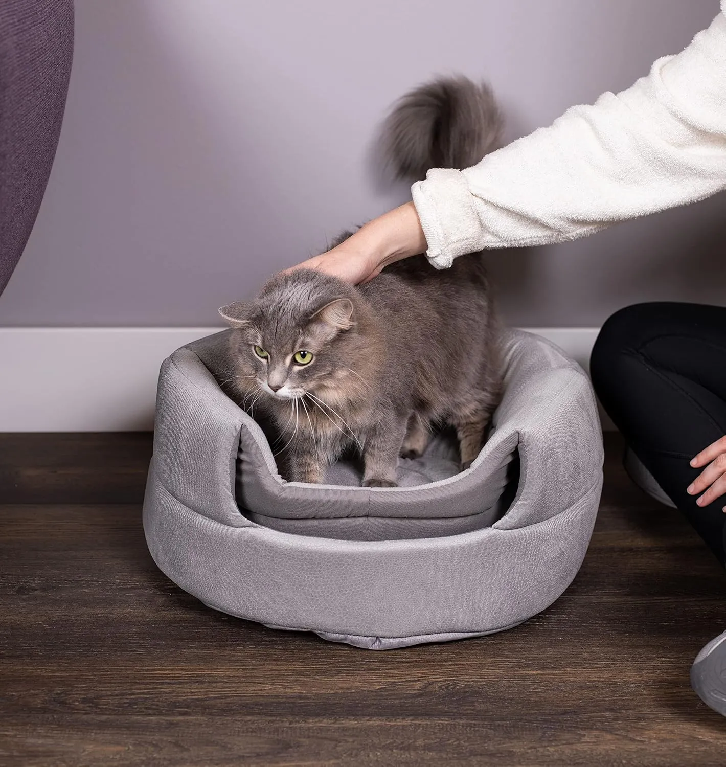 BIRDROCK HOME 2 in 1 Pet Bed for Cats or Small Dogs - Cozy Cat Cave or Plush Dog Bed - Indoor Teepee House for Pets (15 Inch Wide, Beige)