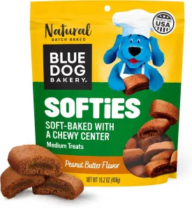 Blue Dog Bakery Natural Dog Treats, Softies, Peanut Butter Flavor, 16.2oz Bag, 1 Bag