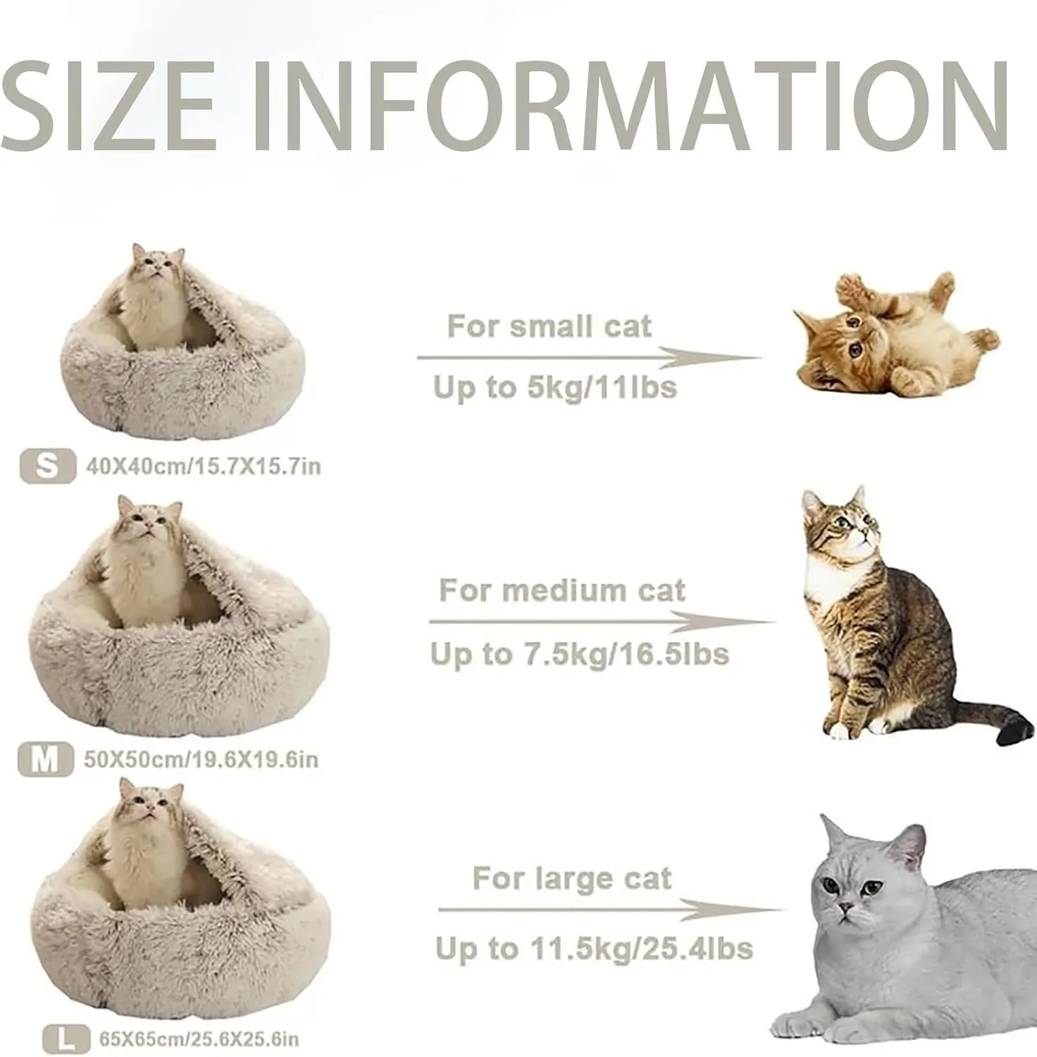 Calming Dog Bed Fluffy Plush Pet Bed Donut Cuddler Nest Warm Soft Plush Dog Cat Cushion with Cozy Sponge Non-Slip Bottom Washable Anti Anxiety Small Medium Dog Bed with Cave