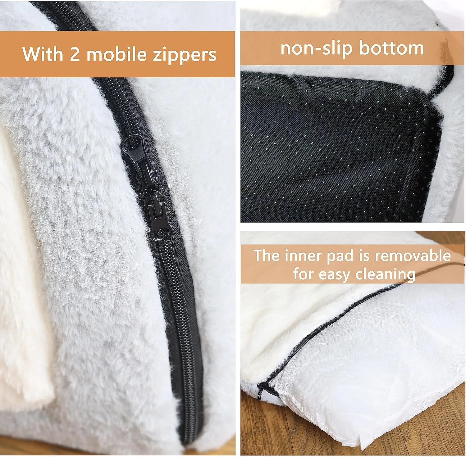 Cat Bed for Indoor CatsFoldable cat caveAnti-Slip & Water-Resistant Bottomcat Houses for Indoor Cats or Small Dogs, Kitten Tent, Rabbit Bed2 in 1 pet Bed (Grey)