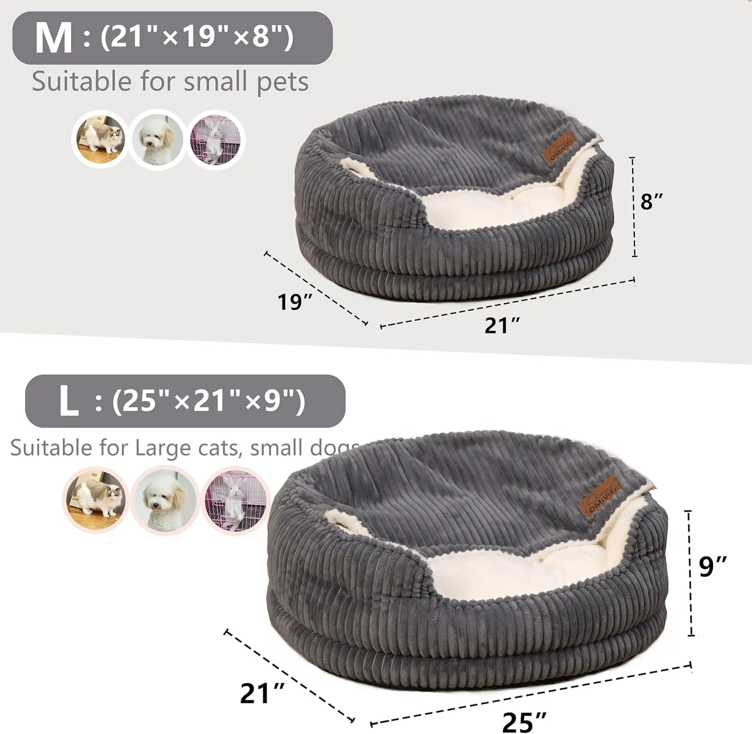 Cat Beds for Indoor Cats,with Soft Hooded Blanket.Comfortable Cute cat Bed,Removable Inner pad Washable with Non-Slip Bottom,Cozy KittenSmall Dog Bed (Dark Grey)
