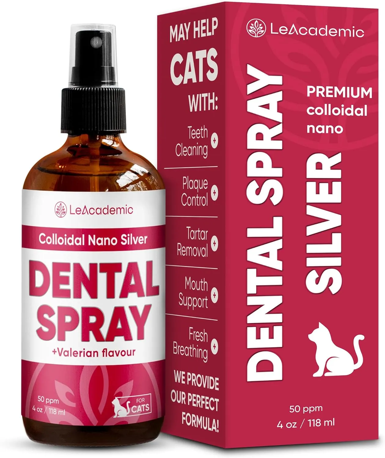 Cat Dental Care | Cat Breath Freshener | Dental Spray | All Breeds Mouth Cleaner | Spray for Bad Breath | Teeth & Mouth Cleaner | 4 oz