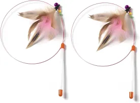 Cat Toys Interactive for Indoor Cats,2 PCS Feather Toy for Teaser Play and Chase Exercise with Kitten