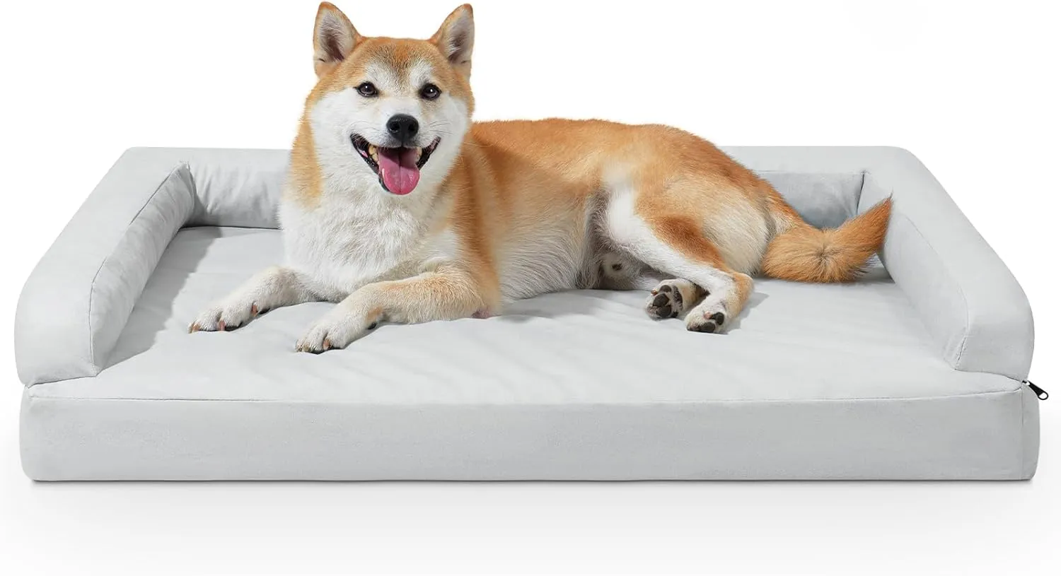 Chew Proof Orthopedic Dog Bed for Large Dogs - Indestructible Waterproof Sofa-Style Pet Couch, Large Washable Anti-Slip Dog Bed 36"27"6.7" Gray