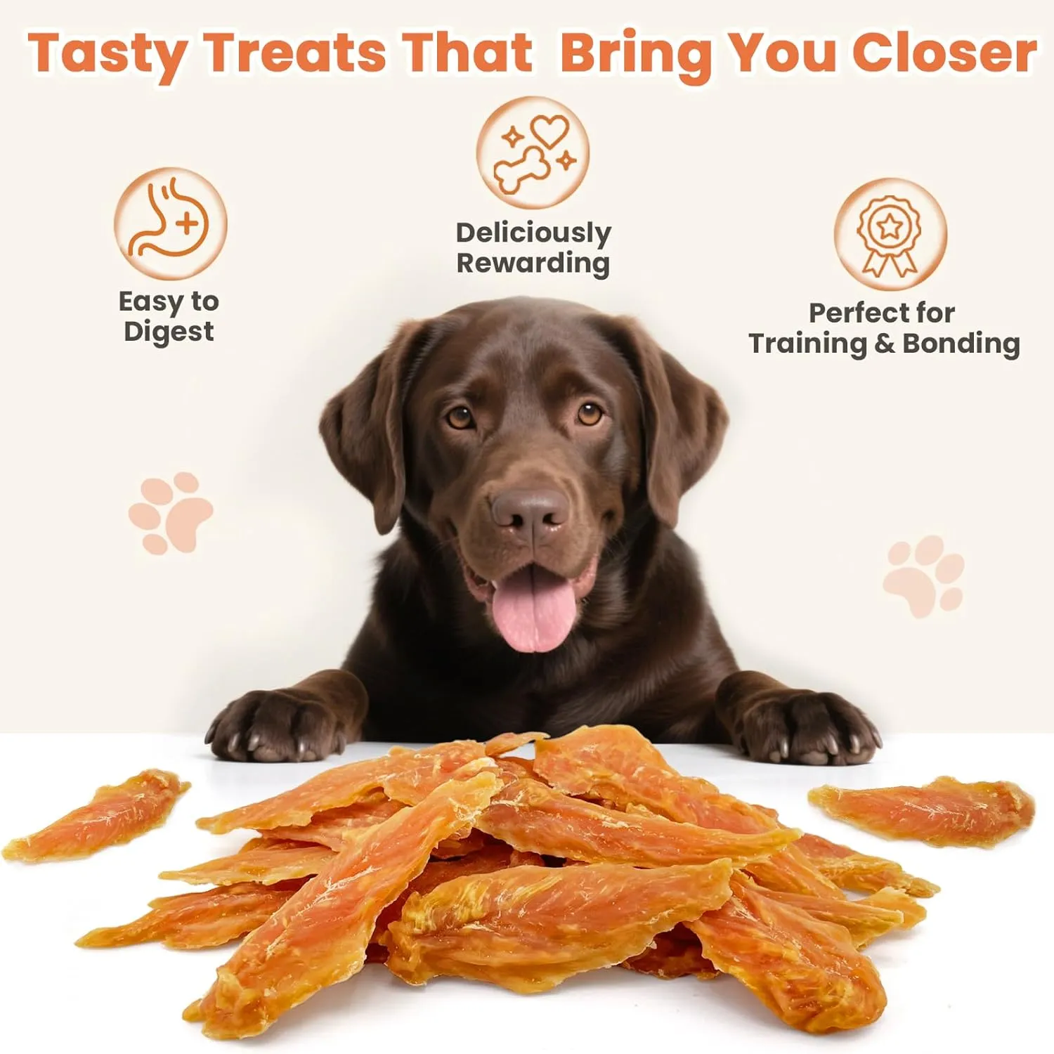 Chicken Jerky Dog Treats 10.6 OZ - High Protein Meat Pet Snacks - Dried Strips Chews for Training Small & Large Dogs