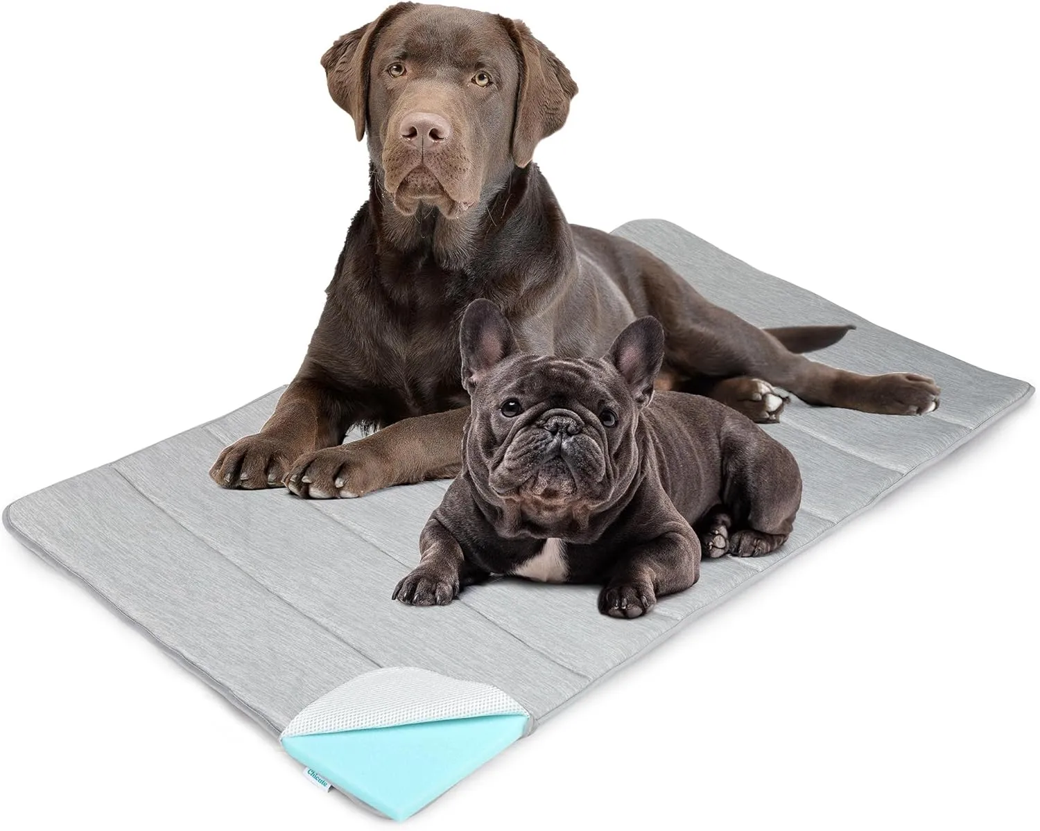 Chicute Dog Cooling Mat for Large Dogs - 47x29 Orthopedic Memory Foam Pet Pad for Summer, QMAX>0.5, Washable Premium Comfort Crate Pad for Your Furry Companion, Grey