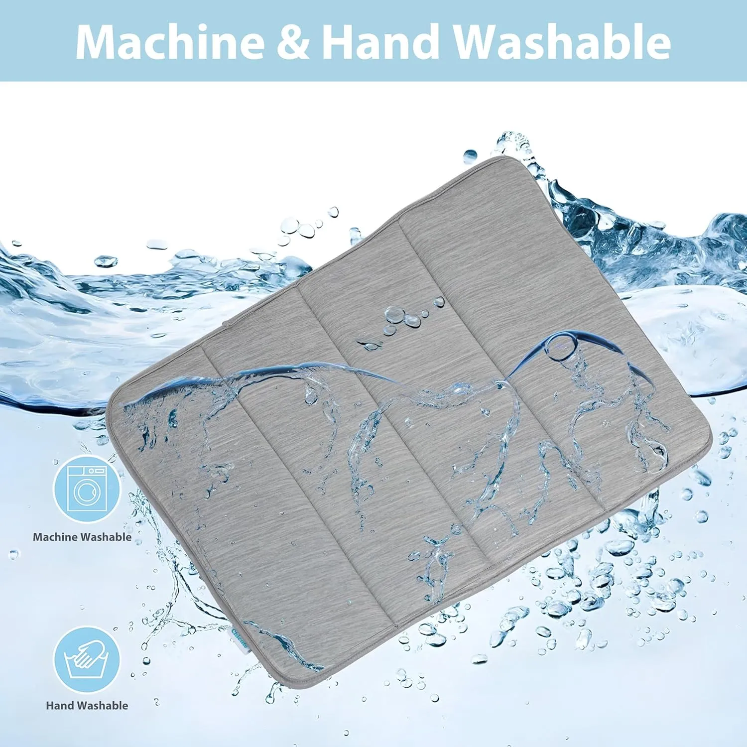 Chicute Dog Cooling Mat for Large Dogs - 47x29 Orthopedic Memory Foam Pet Pad for Summer, QMAX>0.5, Washable Premium Comfort Crate Pad for Your Furry Companion, Grey