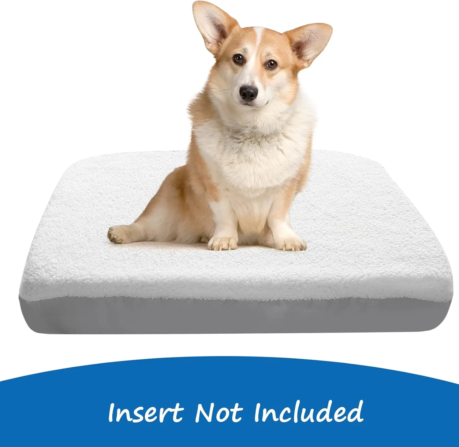 Coldwind Dog Bed Covers Replacement, 15 x 20 inch, Waterproof, Washable Ultra Soft Velvet, Fits Most Standard Pet Beds, Rectangular, Removable Cover, for Dogs & Cats