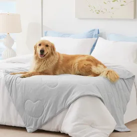 Cooling Blanket for Large Dogs - High Q-MAX 0.4  Cold Washable Pet Mat, Travel Soft Dog Summer Essentials, Grey, 40"x50"