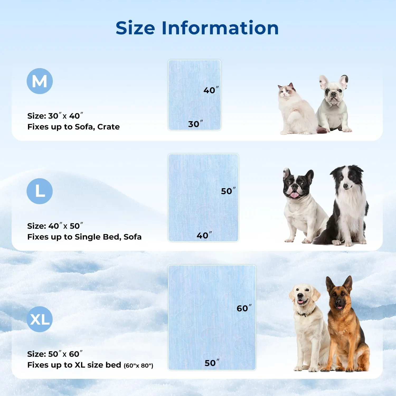 Cooling Blanket for Large Dogs - High Q-MAX 0.4  Cold Washable Pet Mat, Travel Soft Dog Summer Essentials, Grey, 40"x50"