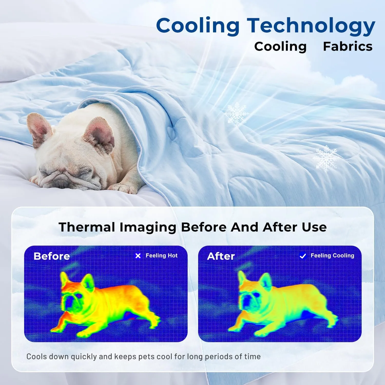 Cooling Blanket for Large Dogs - High Q-MAX 0.4  Cold Washable Pet Mat, Travel Soft Dog Summer Essentials, Grey, 40"x50"