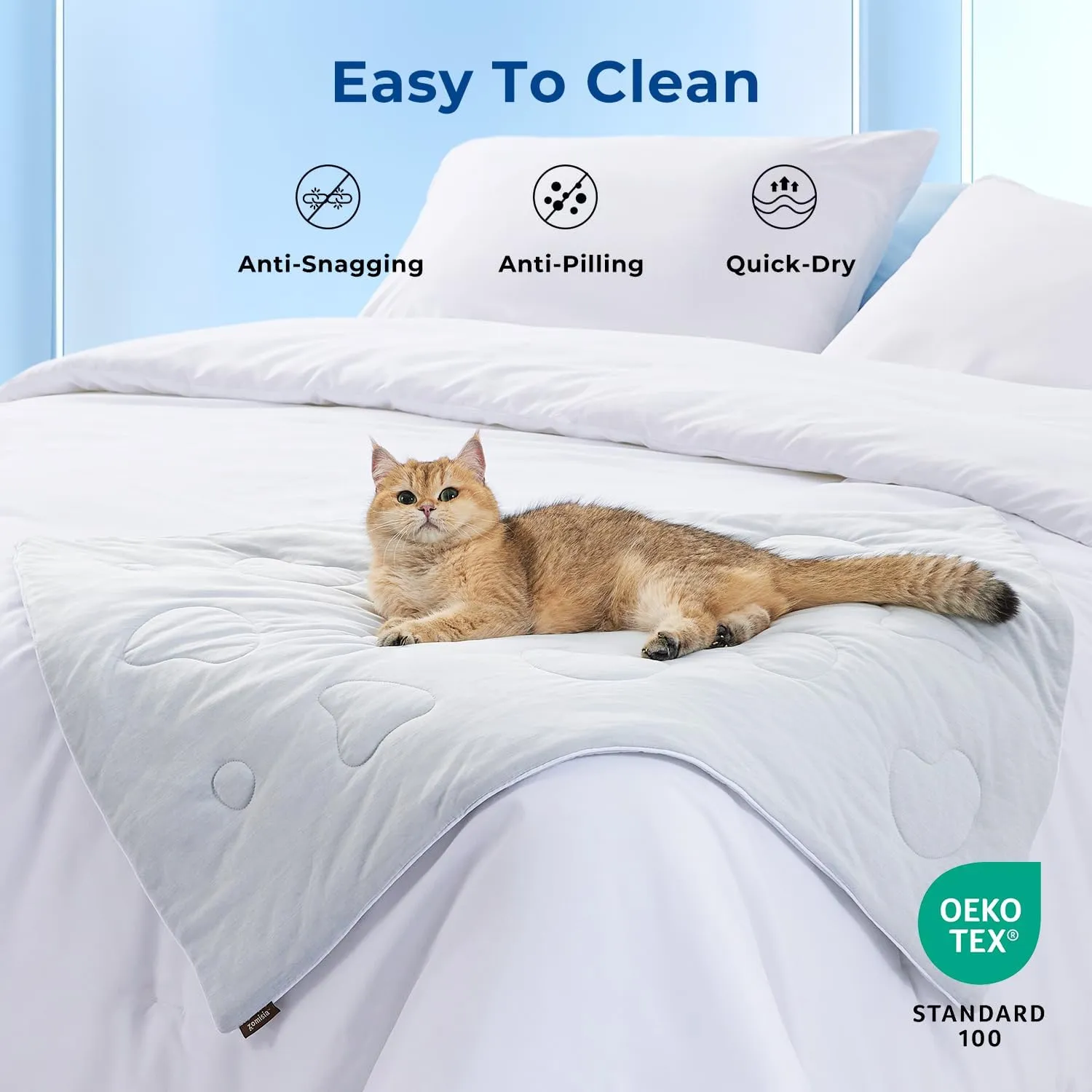 Cooling Blanket for Large Dogs - High Q-MAX 0.4  Cold Washable Pet Mat, Travel Soft Dog Summer Essentials, Grey, 40"x50"