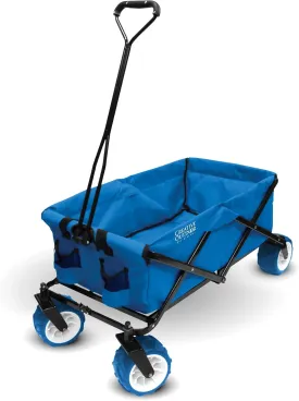 Creative Outdoor Wagon for Kids Push Pull Collapsible Stroller Folding Cart for Cargo | All Terrain | Beach Park Garden Sports & Camping