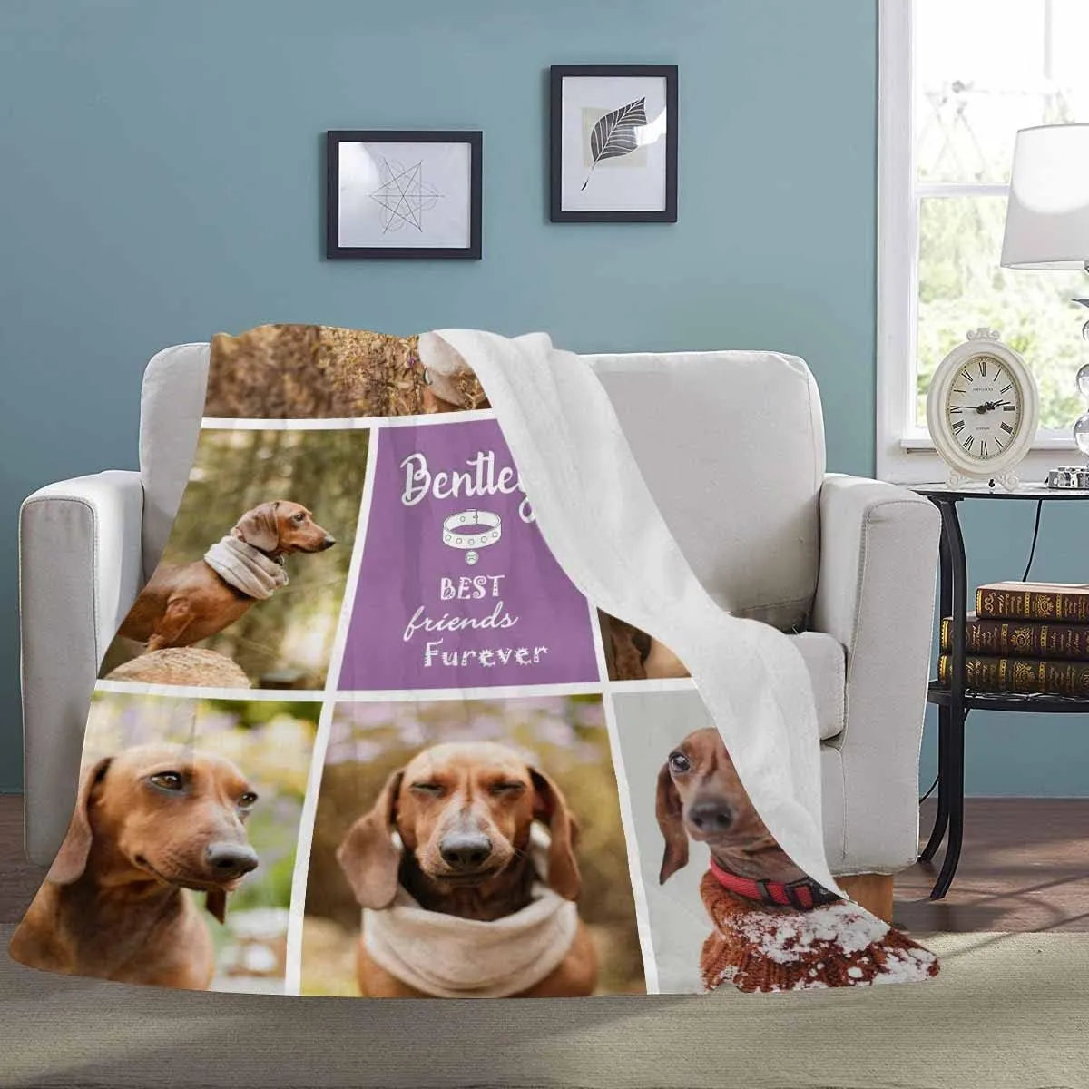 Custom Dog Photo Blanket - Personalized Picture Blankets for Pets Dog Lover - Customized Gifts Using My Own Photos - Fleece Flannel Plush Microfiber Blanket for Couch Bed Sofa (6 Photos Collage)