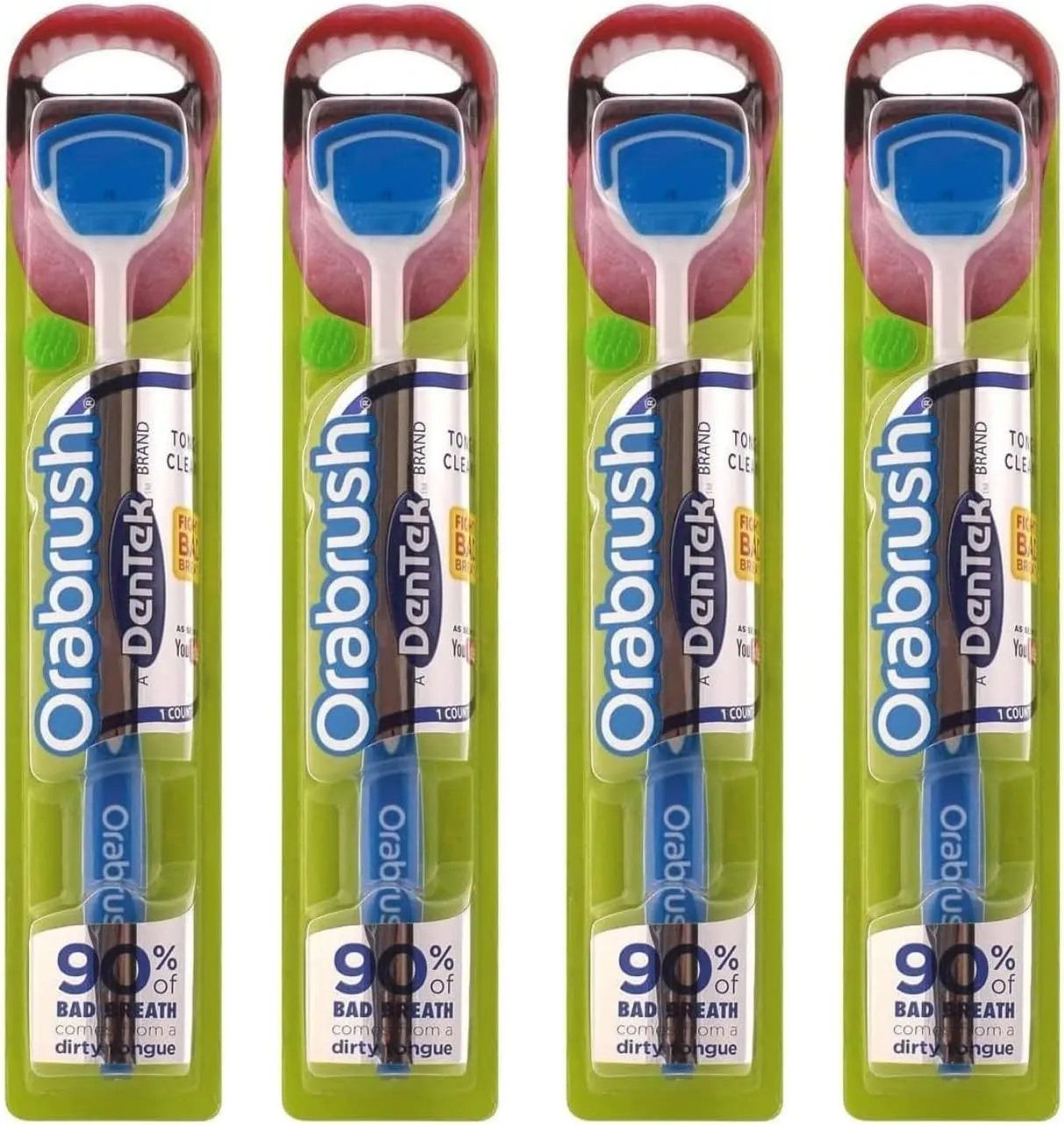 Dentek Orabrush Tongue Cleaner (Pack of 4) Colors May Vary