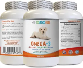 Dog Anti inflamatory Hips - Dog Omega 3 Fatty ACIDS - Fish Oil - Best Heart Brain Skin and Joint Health - Vet Recommended - Dog Fish Oil Liquid - 1 Bottle (180 Softgels)