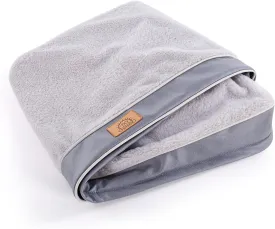 Dog Bed Covers Soft Plush Replacement Washable, Large Waterproof Dog Bed Cover with Zipper, Pet Bed Cover 35x22x3 Inches, Gray, Cover Only