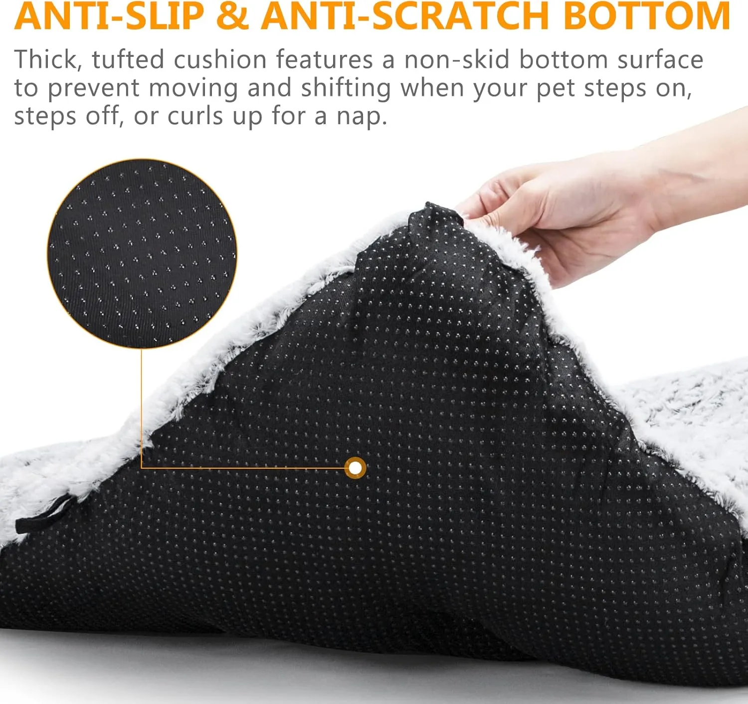Dog Bed Kennel Pad Washable Anti-Slip Crate Mat for Large Dogs and Cats (36-inch)