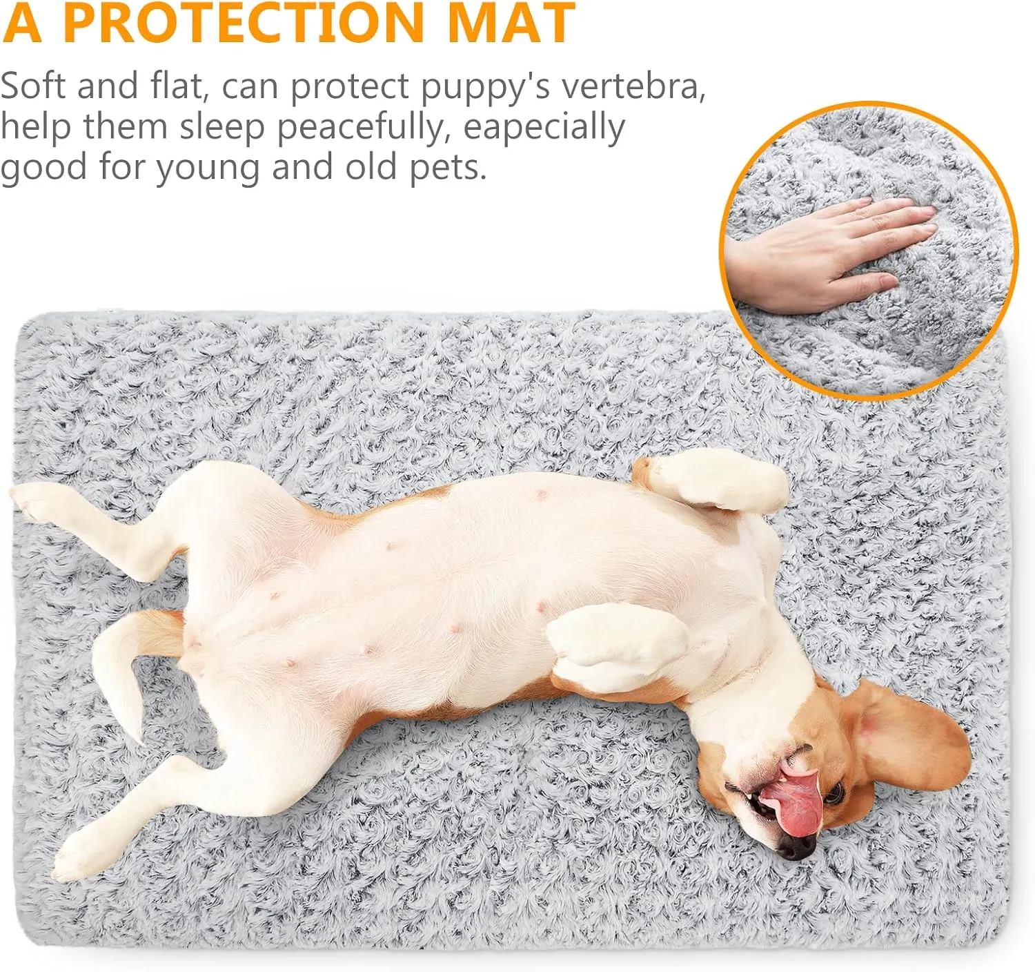 Dog Bed Kennel Pad Washable Anti-Slip Crate Mat for Large Dogs and Cats (36-inch)