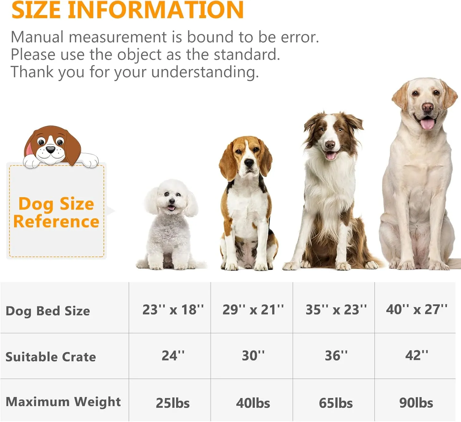 Dog Bed Kennel Pad Washable Anti-Slip Crate Mat for Large Dogs and Cats (36-inch)