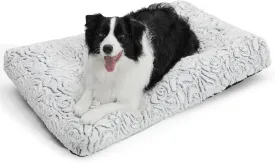 Dog Bed,Orthopedic Foam Plush Dog Bed for Crate Fulffy Comfy Kennel Pad Anti-Slip,36" Dogs Bed Sofa Pet Bed for Large,Medium,Small Dogs Breeds,36" x 24",L,Gray